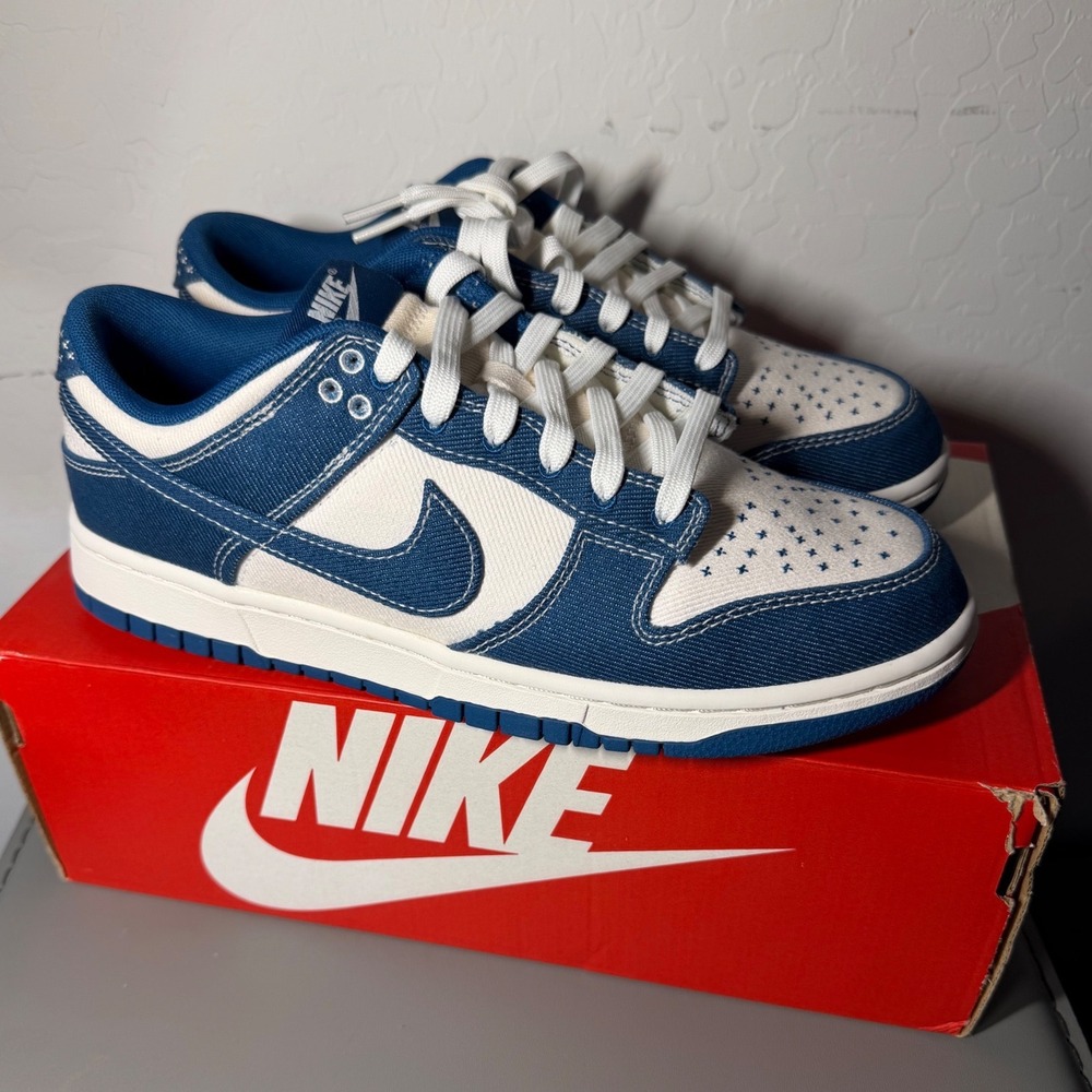 Nike Dunk Low Industrial Blue Sashiko Retro SE Summit White Mens 9 **NEW**‎